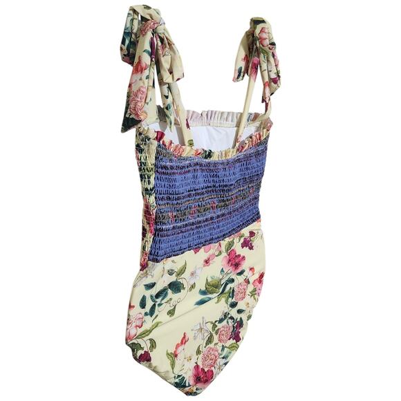 Farm Rio Smocked Shoulder-Tie One-Piece Swimsuit XS - Picture 6 of 8